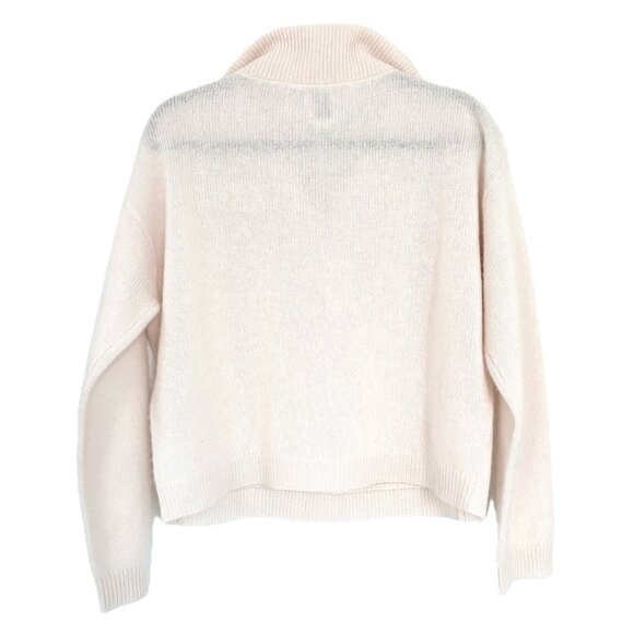 😊Joie 100% Cashmere Sweater Mock Neck 1/4 Zipper Front Long Sleeves Wm Sz L NWT - Picture 9 of 9